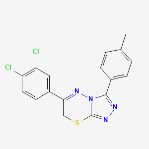 molecular formula C17H12Cl2N4S B11214289 6-(3,4-dichlorophenyl)-3-(4-methylphenyl)-7H-[1,2,4]triazolo[3,4-b][1,3,4]thiadiazine 