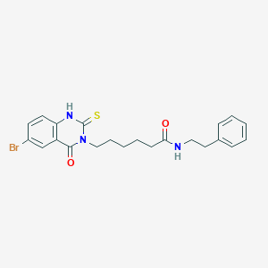 6-(6-bromo-4-oxo-2-thioxo-1,2-dihydroquinazolin-3(4H)-yl)-N-phenethylhexanamide