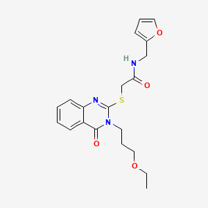 molecular formula C20H23N3O4S B11214305 2-{[3-(3-ethoxypropyl)-4-oxo-3,4-dihydroquinazolin-2-yl]sulfanyl}-N-(furan-2-ylmethyl)acetamide 