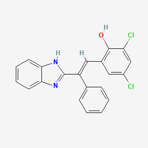 2-[(E)-2-(1H-benzimidazol-2-yl)-2-phenylethenyl]-4,6-dichlorophenol