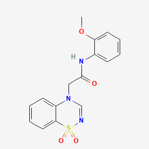 2-(1,1-dioxido-4H-1,2,4-benzothiadiazin-4-yl)-N-(2-methoxyphenyl)acetamide