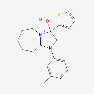 3-Hydroxy-1-(3-methylphenyl)-3-(2-thienyl)-2,5,6,7,8,9-hexahydro-3H-imidazo[1,2-A]azepin-1-ium