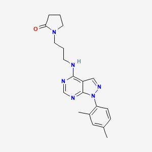 molecular formula C20H24N6O B11214390 1-(3-{[1-(2,4-dimethylphenyl)-1H-pyrazolo[3,4-d]pyrimidin-4-yl]amino}propyl)pyrrolidin-2-one 