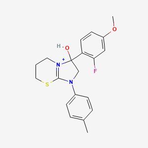 3-(2-fluoro-4-methoxyphenyl)-3-hydroxy-1-(4-methylphenyl)-2,3,6,7-tetrahydro-5H-imidazo[2,1-b][1,3]thiazin-1-ium