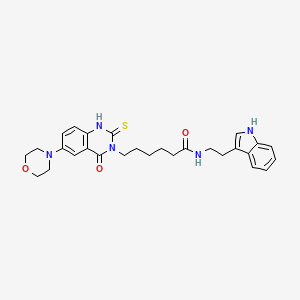 N-(2-(1H-indol-3-yl)ethyl)-6-(6-morpholino-4-oxo-2-thioxo-1,2-dihydroquinazolin-3(4H)-yl)hexanamide