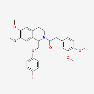 2-(3,4-dimethoxyphenyl)-1-(1-((4-fluorophenoxy)methyl)-6,7-dimethoxy-3,4-dihydroisoquinolin-2(1H)-yl)ethanone