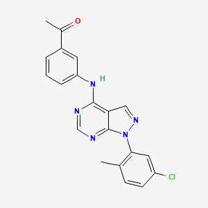 1-(3-{[1-(5-chloro-2-methylphenyl)-1H-pyrazolo[3,4-d]pyrimidin-4-yl]amino}phenyl)ethanone