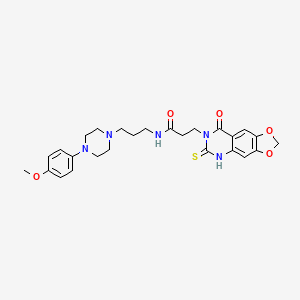 N-(3-(4-(4-methoxyphenyl)piperazin-1-yl)propyl)-3-(8-oxo-6-thioxo-5,6-dihydro-[1,3]dioxolo[4,5-g]quinazolin-7(8H)-yl)propanamide