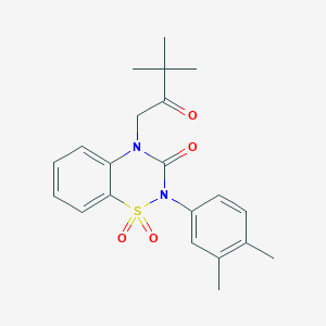 molecular formula C21H24N2O4S B11214465 4-(3,3-dimethyl-2-oxobutyl)-2-(3,4-dimethylphenyl)-2H-1,2,4-benzothiadiazin-3(4H)-one 1,1-dioxide 