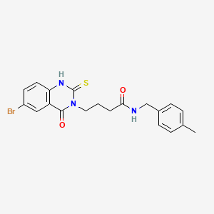 4-(6-bromo-4-oxo-2-sulfanylidene-1H-quinazolin-3-yl)-N-[(4-methylphenyl)methyl]butanamide