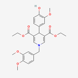 Diethyl 1-(3,4-dimethoxybenzyl)-4-(4-hydroxy-3-methoxyphenyl)-1,4-dihydropyridine-3,5-dicarboxylate