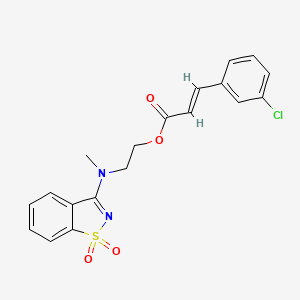 2-[(1,1-dioxido-1,2-benzothiazol-3-yl)(methyl)amino]ethyl (2E)-3-(3-chlorophenyl)prop-2-enoate