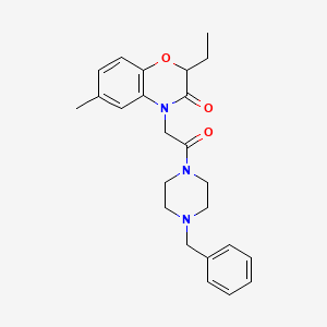 4-[2-(4-Benzylpiperazin-1-yl)-2-oxoethyl]-2-ethyl-6-methyl-1,4-benzoxazin-3-one