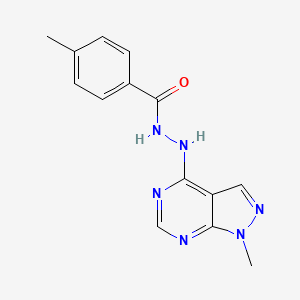 4-Methyl-N'-{1-methyl-1H-pyrazolo[3,4-D]pyrimidin-4-YL}benzohydrazide