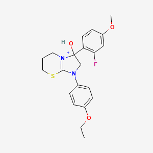 1-(4-ethoxyphenyl)-3-(2-fluoro-4-methoxyphenyl)-3-hydroxy-2,3,6,7-tetrahydro-5H-imidazo[2,1-b][1,3]thiazin-1-ium