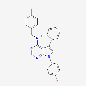 molecular formula C26H21FN4 B11214546 7-(4-fluorophenyl)-N-(4-methylbenzyl)-5-phenyl-7H-pyrrolo[2,3-d]pyrimidin-4-amine 