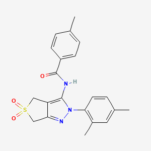 N-(2-(2,4-dimethylphenyl)-5,5-dioxido-4,6-dihydro-2H-thieno[3,4-c]pyrazol-3-yl)-4-methylbenzamide