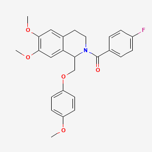 (6,7-dimethoxy-1-((4-methoxyphenoxy)methyl)-3,4-dihydroisoquinolin-2(1H)-yl)(4-fluorophenyl)methanone