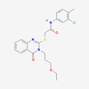 molecular formula C22H24ClN3O3S B11214634 N-(3-chloro-4-methylphenyl)-2-{[3-(3-ethoxypropyl)-4-oxo-3,4-dihydroquinazolin-2-yl]sulfanyl}acetamide 