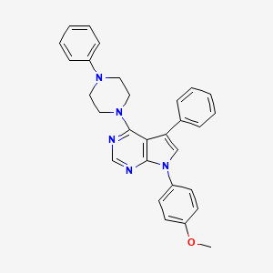 molecular formula C29H27N5O B11214666 7-(4-methoxyphenyl)-5-phenyl-4-(4-phenylpiperazin-1-yl)-7H-pyrrolo[2,3-d]pyrimidine 