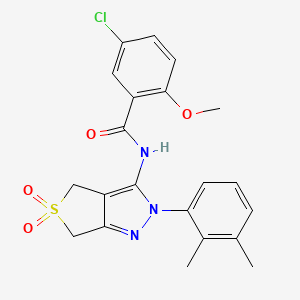 molecular formula C21H20ClN3O4S B11214669 5-chloro-N-(2-(2,3-dimethylphenyl)-5,5-dioxido-4,6-dihydro-2H-thieno[3,4-c]pyrazol-3-yl)-2-methoxybenzamide 