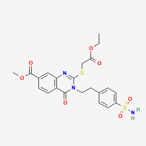 Methyl 2-((2-ethoxy-2-oxoethyl)thio)-4-oxo-3-(4-sulfamoylphenethyl)-3,4-dihydroquinazoline-7-carboxylate