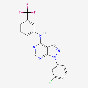 1-(3-chlorophenyl)-N-[3-(trifluoromethyl)phenyl]-1H-pyrazolo[3,4-d]pyrimidin-4-amine