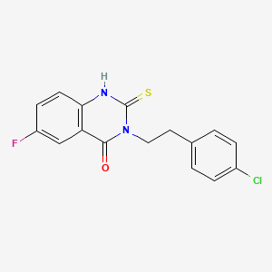 3-[2-(4-chlorophenyl)ethyl]-6-fluoro-2-sulfanylidene-1H-quinazolin-4-one