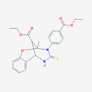 ethyl 3-[4-(ethoxycarbonyl)phenyl]-2-methyl-4-thioxo-3,4,5,6-tetrahydro-2H-2,6-methano-1,3,5-benzoxadiazocine-11-carboxylate