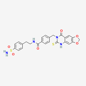 4-[(8-oxo-6-sulfanylidene-5H-[1,3]dioxolo[4,5-g]quinazolin-7-yl)methyl]-N-[2-(4-sulfamoylphenyl)ethyl]benzamide