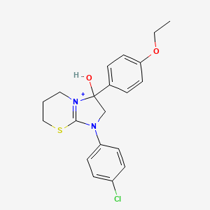 1-(4-chlorophenyl)-3-(4-ethoxyphenyl)-3-hydroxy-2,3,6,7-tetrahydro-5H-imidazo[2,1-b][1,3]thiazin-1-ium