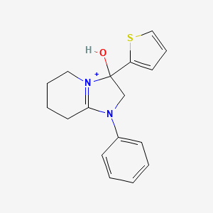 molecular formula C17H19N2OS+ B11214817 3-Hydroxy-1-phenyl-3-(2-thienyl)-2,3,5,6,7,8-hexahydroimidazo[1,2-A]pyridin-1-ium 