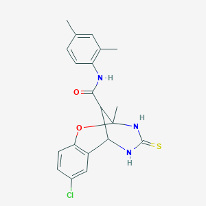 8-chloro-N-(2,4-dimethylphenyl)-2-methyl-4-thioxo-3,4,5,6-tetrahydro-2H-2,6-methano-1,3,5-benzoxadiazocine-11-carboxamide