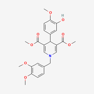 molecular formula C25H27NO8 B11214829 Dimethyl 1-(3,4-dimethoxybenzyl)-4-(3-hydroxy-4-methoxyphenyl)-1,4-dihydropyridine-3,5-dicarboxylate 