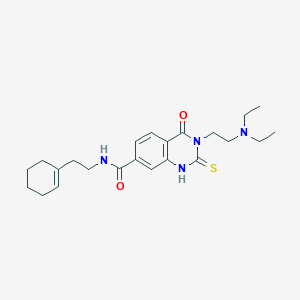 N-(2-(cyclohex-1-en-1-yl)ethyl)-3-(2-(diethylamino)ethyl)-4-oxo-2-thioxo-1,2,3,4-tetrahydroquinazoline-7-carboxamide