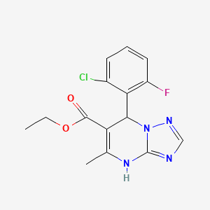 molecular formula C15H14ClFN4O2 B11214854 Ethyl 7-(2-chloro-6-fluorophenyl)-5-methyl-4,7-dihydro[1,2,4]triazolo[1,5-a]pyrimidine-6-carboxylate 