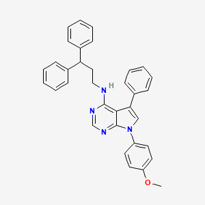 molecular formula C34H30N4O B11214857 N-(3,3-diphenylpropyl)-7-(4-methoxyphenyl)-5-phenyl-7H-pyrrolo[2,3-d]pyrimidin-4-amine 