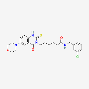 N-[(3-chlorophenyl)methyl]-6-(6-morpholin-4-yl-4-oxo-2-sulfanylidene-1H-quinazolin-3-yl)hexanamide