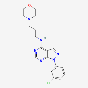 molecular formula C18H21ClN6O B11214882 1-(3-chlorophenyl)-N-[3-(morpholin-4-yl)propyl]-1H-pyrazolo[3,4-d]pyrimidin-4-amine 