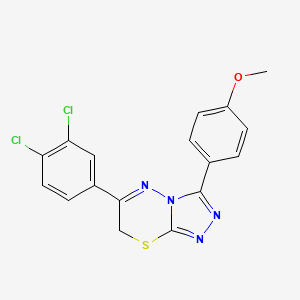 molecular formula C17H12Cl2N4OS B11214897 6-(3,4-dichlorophenyl)-3-(4-methoxyphenyl)-7H-[1,2,4]triazolo[3,4-b][1,3,4]thiadiazine 