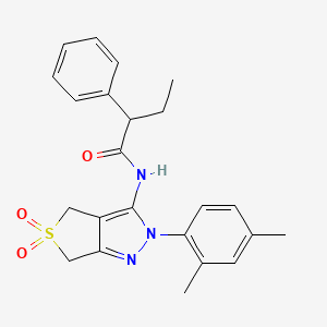 molecular formula C23H25N3O3S B11214899 N-(2-(2,4-dimethylphenyl)-5,5-dioxido-4,6-dihydro-2H-thieno[3,4-c]pyrazol-3-yl)-2-phenylbutanamide 