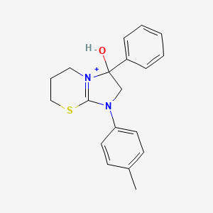 molecular formula C19H21N2OS+ B11214909 3-hydroxy-1-(4-methylphenyl)-3-phenyl-2,3,6,7-tetrahydro-5H-imidazo[2,1-b][1,3]thiazin-1-ium 