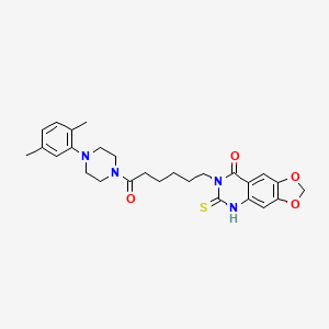 7-(6-(4-(2,5-dimethylphenyl)piperazin-1-yl)-6-oxohexyl)-6-thioxo-6,7-dihydro-[1,3]dioxolo[4,5-g]quinazolin-8(5H)-one