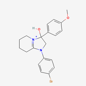 1-(4-Bromophenyl)-3-hydroxy-3-(4-methoxyphenyl)-2,3,5,6,7,8-hexahydroimidazo[1,2-a]pyridin-1-ium