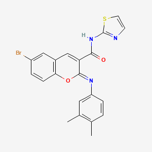 (2Z)-6-bromo-2-[(3,4-dimethylphenyl)imino]-N-(1,3-thiazol-2-yl)-2H-chromene-3-carboxamide