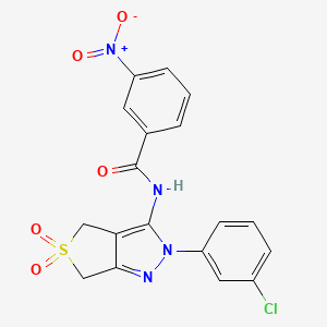 N-(2-(3-chlorophenyl)-5,5-dioxido-4,6-dihydro-2H-thieno[3,4-c]pyrazol-3-yl)-3-nitrobenzamide