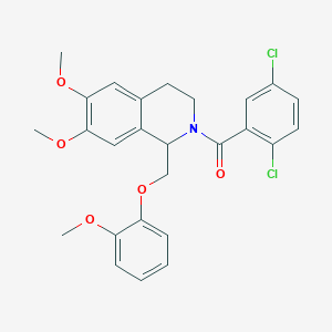 (2,5-dichlorophenyl)(6,7-dimethoxy-1-((2-methoxyphenoxy)methyl)-3,4-dihydroisoquinolin-2(1H)-yl)methanone