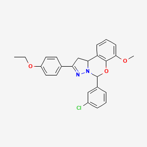 5-(3-Chlorophenyl)-2-(4-ethoxyphenyl)-7-methoxy-1,10b-dihydropyrazolo[1,5-c][1,3]benzoxazine