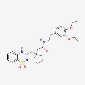 N-(3,4-diethoxyphenethyl)-2-(1-((1,1-dioxido-2H-benzo[e][1,2,4]thiadiazin-3-yl)methyl)cyclopentyl)acetamide