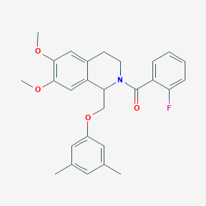 (1-((3,5-dimethylphenoxy)methyl)-6,7-dimethoxy-3,4-dihydroisoquinolin-2(1H)-yl)(2-fluorophenyl)methanone